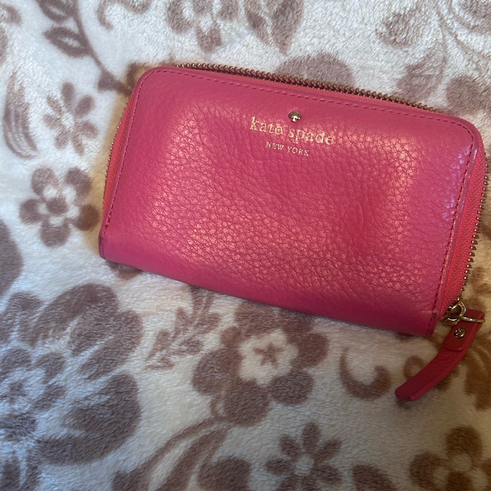 Kate Spade Vibrant Pink Zip-Around Wallet